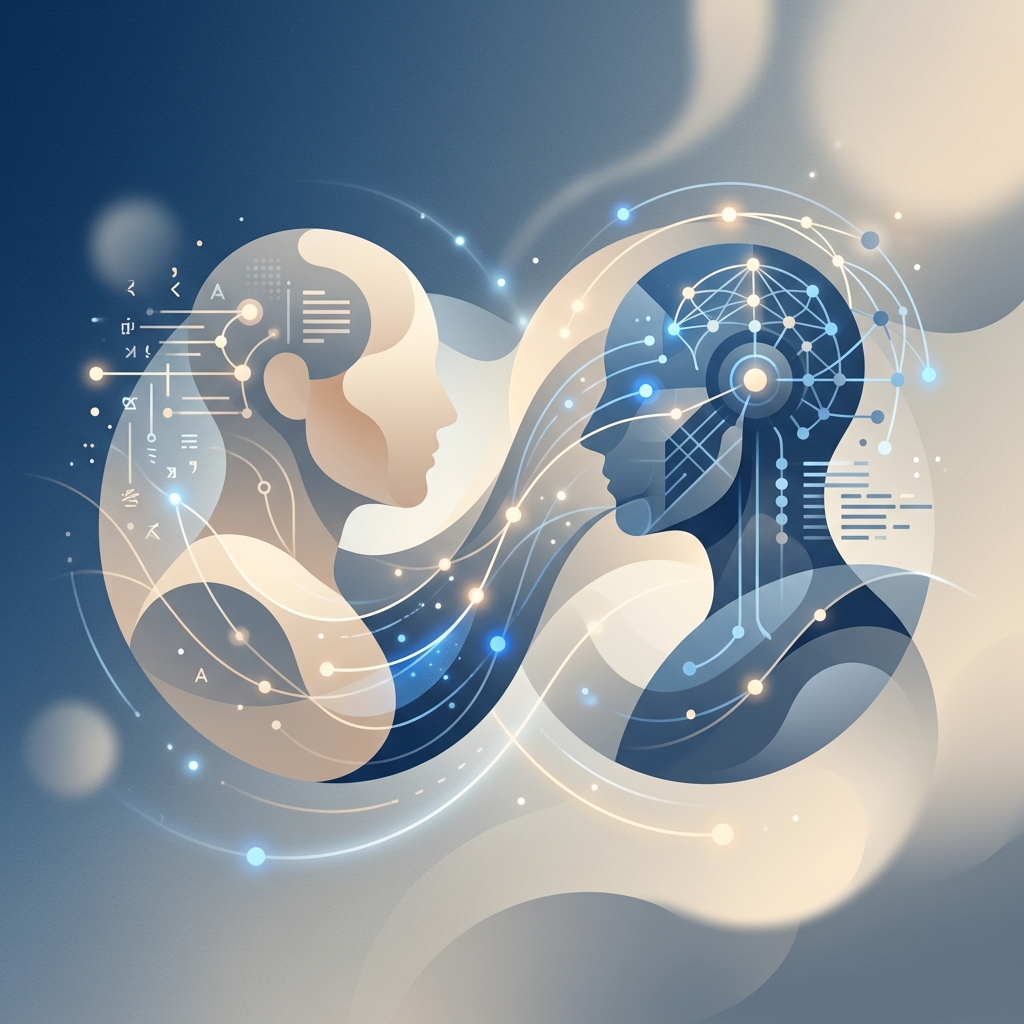 Abstract AI and Natural Language illustration